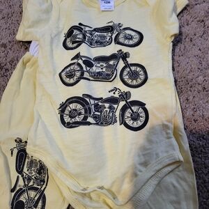 Yellow Motorcycle Print Baby Onsie & Matching Pants...size 12 Months
